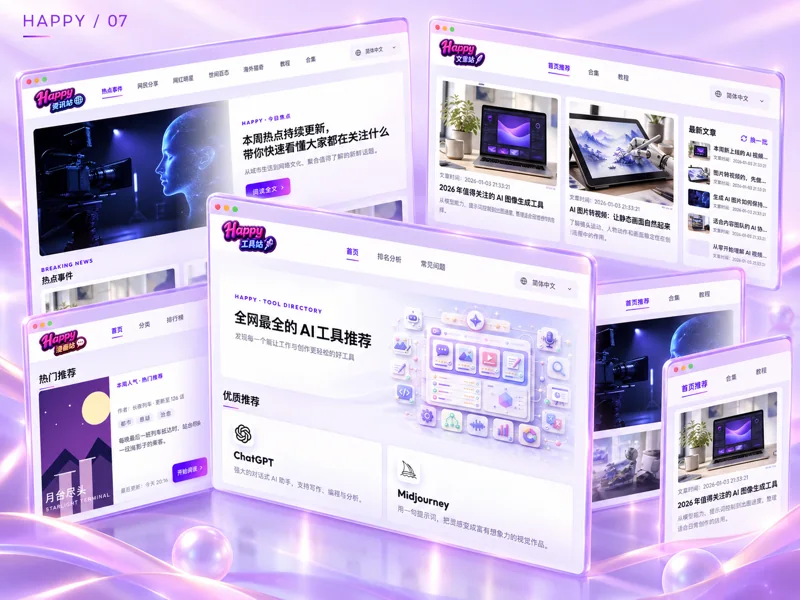 7大站群设计项目样机封面